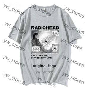 Men's T-shirts Radiohead T Shirt Vintage Hip Hop Rock Band Graphic T-shirt Streetwear 90s Cotton Comfort Short Sleeves Unisex Tee d937
