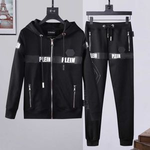 Men's Tracksuits Mens Crystal Skull Tracksuit Hoodie Jacket and Jogger Pants Set Casual Sportswearc052