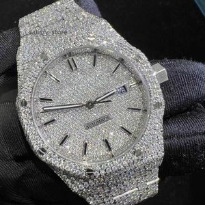 2023 NEU NEU VORSCHEDIGE VVS Moissanite Watch Luxus mechanische Abrechnung Gelbgold Diamond Gia zertifizierte Diamond Watch für Männer