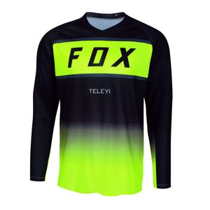 Q9XA Men's T-shirts 2024 Fox Teleyi Downhill Mtb Jersey Enduro Moto Off Road Long Motorcycle Motocross Mx Cycling