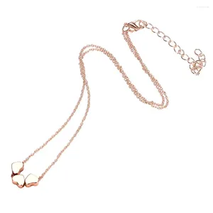 Cadeias de beleza Mulheres de aço inoxidável de três colares de colar de corrente de corrente para joias de uma peça