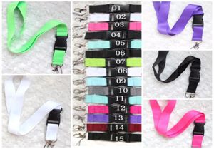 Lanyards kläder mobiltelefon lanyards nyckelkedja halsband arbets id kort hals mode rem anpassad logotyp svart för telefon 24 färger1351167