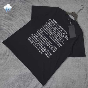 Erkek Tişörtleri 24SS Sokak Giyim Tam Mektup Baskılı Çapraz ERD T-Shirt Erkek Siyah Ekstra Büyük Kısa Kollu Üst Hip Hop T-Shirt İç Etiket J240409