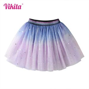 Kjolar kjolar vikita flickor gradvis skidåkning barns stjärn paljetter eleganta och fashionabla skidbarn mesh tulle prinsessa wx5.21845