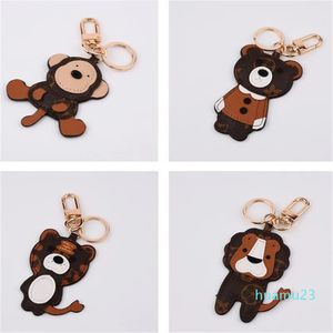 Catene di chiavi animali Accessori Accessori Flower Lion Monkey Monkey Bear PE Leather Boychains Borse Gioielli Fashi