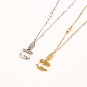 DESIGNE STEEL SEAL SEALBACES lyxmärke smycken halsband mode design tillbehör par 18k guld pläterad halsband kvinnor långa 2204