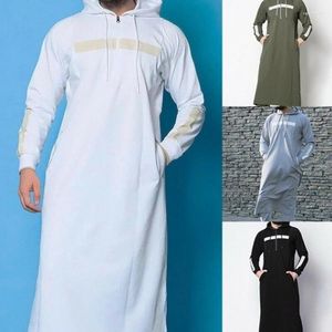 Moletons masculinos vestem masculino a abaya islâmica kaftan de comprimento completo traje árabe de moletom machado de tampas machos pullover streetwear