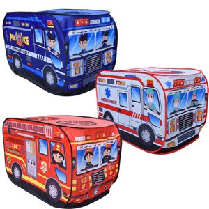 Kids Indoor Gameplay house Folding Tent Outdoor Fire Truck Police Bus portable Pop Up Toy Tents dry pool gift for children