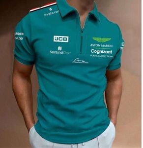 2024 Mens Polos Fashion Aston Martin Team T-shirts Spanish Racing Driver Fernando Alonso 14 and STROLL 18 Oversized Polo Shirts 1116ess