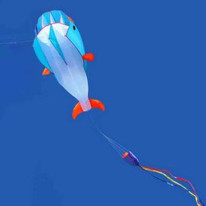 Kite Accessoires Großer weicher Drachen Delphin Kite Nylon Kite Line Animierte Drachen fliegen aufblasbare Outdoor -Spiele für Kinder Windsock