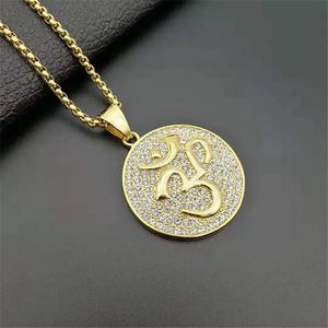 Hip Hop Icepou Round Indian Yoga Pingente de pingente 14k OHM OHM