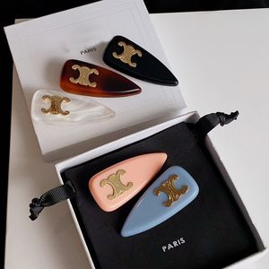 Роскошь CE бренд -бренд -клипы прическа прическа Barrettes Crab 18k Gold Retro Vintage TortoiseShell смола для волос дизайнер.