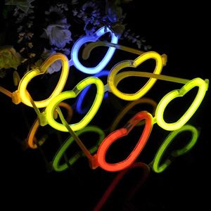 LED Toys DIY luminous heart-shaped glasses fluorescent wearing rods neon lights single party gifts adults childrens birthdays weddings bars