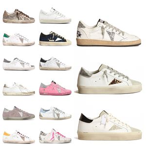 Soakers de designers sapatos casuais couro Itália Dirty Old Shoe Brand Men Men Men Super-Star Ball Star Trainers