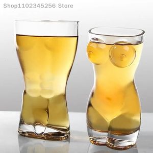 Unique Beer Cup Funny Wine Glass Whisky Vodka S Glasses Creative Bar Cocktail Body Shape Mug Coffee Juice 240522