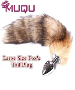 Большой размер длинные металлические анальные игрушки Fox Hail Anal Plugure Erotic Toys Butt Plug Sex Toys для женщины и мужчин Сексуальная белка для взрослых секс -игрушка Y17862229