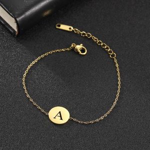 Bangle Hollow Alfabet A-Z ROUND PENDANT MENS IN ACCIAIO IN ACCIAIO IN ACCIAIO GIOITÀ DI TENDENTE DELLA TENDENTE (17+5 cm) Q240522