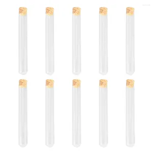 10pcs Test Test Vase Vaso Fiore Clear Glass Tube con bottiglie di campione di sughero Equipaggiamento biologico