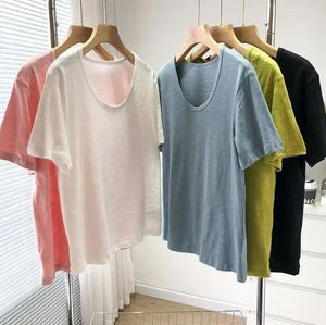 Women's T Shirts U-neck Short Sleeved T-shirt For Women