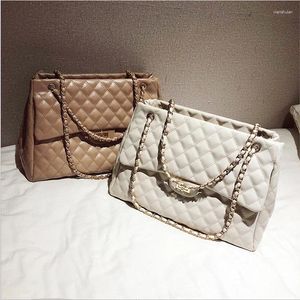 Bag Big Women 2024 Fashion Lingge Chain Korean Single Shoulder Messenger Embroidery Cow Leather Flap