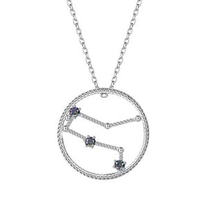 Anhänger Halsketten 925 Sterling Silber Gelb Jade Zirkonia zwölf Zodiakschilder Anhänger Halskette Konstellation Schmuck Geburtstag D240522