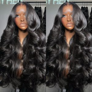 HD Transparent 13x6 Body Wave Spets Front Human Hair Wigs Brazilian 30 Inch Wear To Glueless Perig 13x4 Spets Frontal Wigs For Women 240515