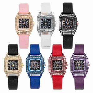 Tiktok leisure sports watch for all stars with diamonds square starry sky digital womens wristwatch