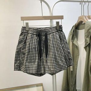 Women's Shorts Retro Japanese Sweet Versatile Slim Plaid Women Summer Sporty Casual Loose High Waist Wide Leg Pants Clothing
