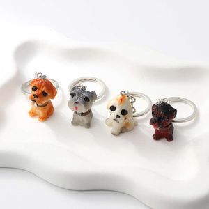 Lovely Resin Keychains Colorful Dogs Animals Cute Pet Key Ring For Women Men Friendship Gift Handbag Decoration Handmade Jewelry