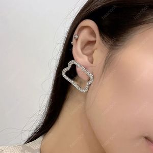 Women Diamond Stud Earings Big Size Designer Jewelry Luxurys Studs Earrings 925 Silver Boucle Letters Hoops B Med Box 010507R 244U