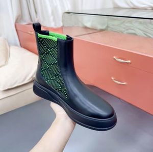 Men039S Women039S Designer Shoes Boots Fashion Jacquard Letter Elastic Belt Leather Thick Soled Martin Boots Luxury Catwalk 1737172