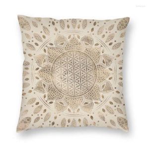 Pillow Flower Of Life In Lotus Dot Art Cover Home Decorative Mandala Yoga Meditation Case Throw For Car Printing