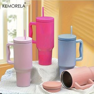 40oz Straw Coffee Insulation Cup With Handle Portable Car Stainless Steel Water Bottle LargeCapacity Travel BPA Free Thermal Mug 240522