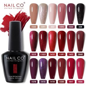 Nailco 15 ml gel nagellack semipermanent hybrid lack svart röd färgkonst UV -leveranser för proffs 240510