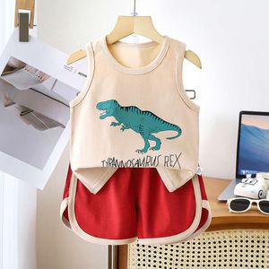 Set gilet di cotone puro estate nuovi vestiti senza maniche per bambini cortometraggi per bambini abbigliamento per bambini f24523