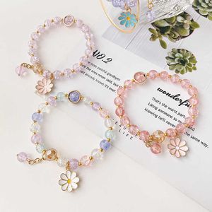 Flower Bracelet Small and Versatile High End Handmade Design Korean Girls Best Friend Couple Crystal