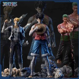 Action Toy Figures 30cm Integrerad animerad actionbild Roronoa Zoro Vinsmoke Sanji Standing Affisch PVC Statue Model Collection Boy Toy Gifts T240531