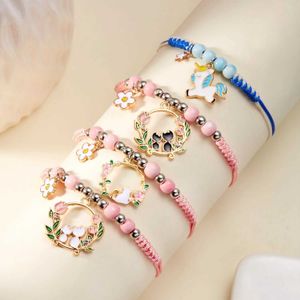 Pulseira de jóias, charme de flores de gato moda e adorável, pulseira de tecido para mulheres margaridas e pulseira artesanal para meninas wx5.212475