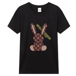 Модная кролик оригинальная печатная футболка с чистым хлопком для мужчин и женщин в том же стиле пара одежда с короткими рукавами в одном