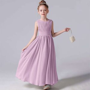 Dideyttawl chiffon plissou vestidos de menina façam crianças casamentos para festas de aniversário vestidos de concurso júnior de dama de honra L2405