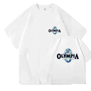 Men's T-Shirts Summer 2024 OLYMPIA Men Gym Cotton Short Sleeve T Shirt Men Causal O-neck T-shirt Male High Quality Oversized Tees Tops Clothing J240523