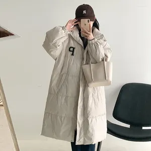 Trench feminina casacos vintage Simpel Basic Long Puffer Jaqueta Mulheres Mulheres Minimalistas Nórdicos Espessando Menas Aquecido Algodão Acolchoado