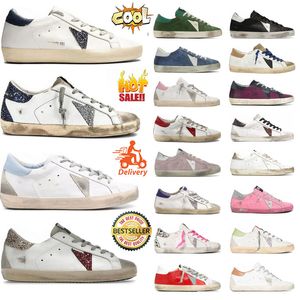 Neue Designerinnen -Frauen Schuhe Italien Marke Golden Mid Slide Superstar Sneakers Leopardendruck Pink Gold Glitter Klassische weiße Doold Drecksgoldgoldenität Gooseliness