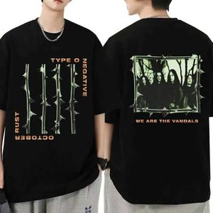 Camisetas masculinas tipo o negativo outubro Rust Gothic Metal Rock Band camise