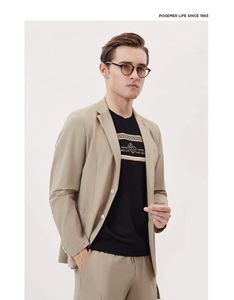 Men Blazers Spring and Summer Posemer Cotton Casual Khaki Coats