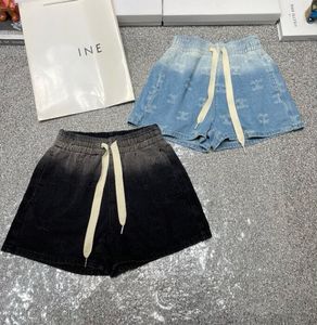 Designer shorts kvinnor denim shorts examen färg jacquard bokstav tvätt kvinna jeans kort ce66