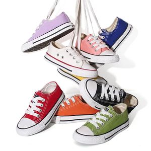 Brand Kids Canvas Sneakers für Kleinkind Sport lässig Schuhe Mode atmungsaktive Kinder Flats Jungen Mädchen Slipper 240523