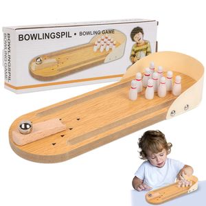 Mini Desktop Bowling Game Set Toy Funny Table Sports Training Board Games Holiday Family Party Kids Gift 240515