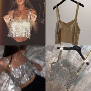 Designer sexig strass kort väst topp nighclub fashionalble dragkedja tank svart vit guld ärmlös full diamant dekoration väst FZ2405233