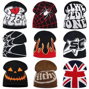 Liter Y2K Knitted Winter Autumn Cap Men Men Kanye czapki gorras hombre top utrzyma ciepłe kapelusz ucha wełniane hip hop 240511